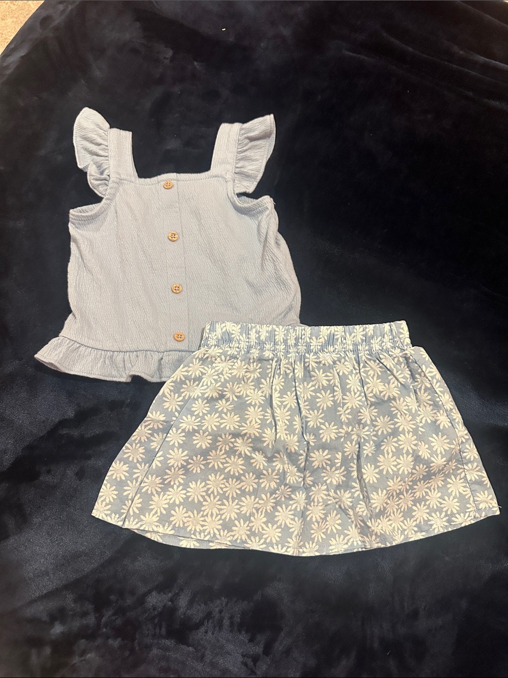 Carter's Light Blue Floral Skort Set